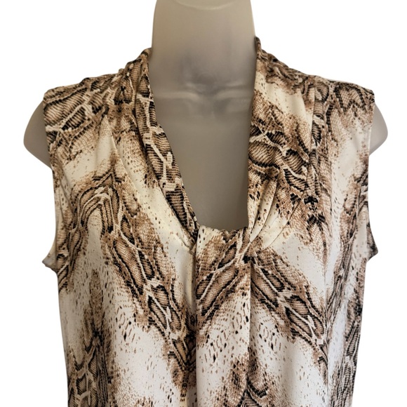Dana Buchman Snake Print Blouse/Shell -NEUTRAL MEDIUM #D - Picture 2 of 6